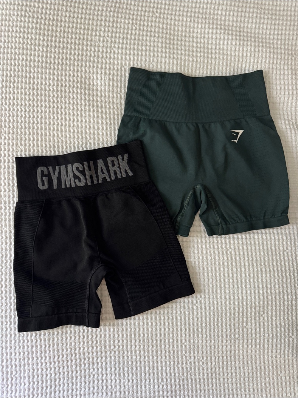 Gymshark Black & Dark Green Women's Workout Shorts Duo